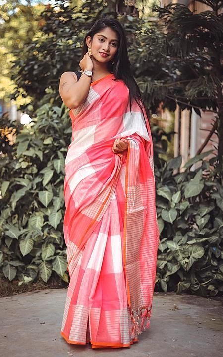  pure Linen saree uploaded by Om collections  on 5/24/2020