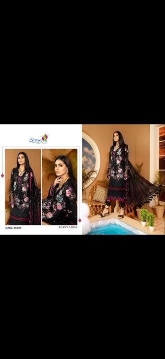 Post image 🙏🏻Dear
        Sir/Madam...
Thanks for your support.🤗
🎁Today  *SANIYA TRENDZ* hitting market again with exclusively trending series of pakistani catlogs

     💕*ADAN’S LIBAS*💕
        Premium collection

       👇🏻Fabric Details👇🏻
     Attached In The Picture

*COMPANY PRICE :- 1499+ship*