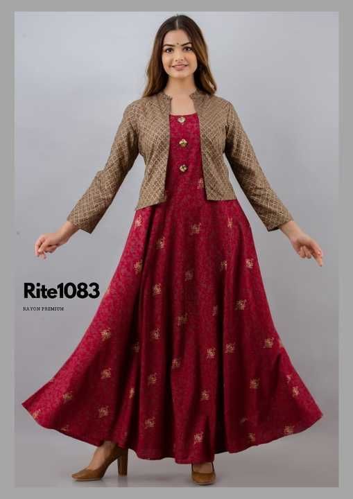 Ethnic long gown with jacket uploaded by business on 5/28/2021