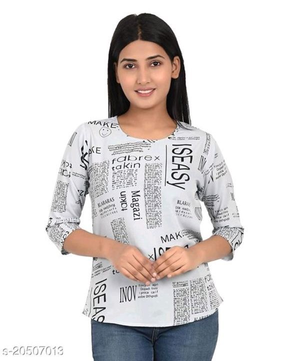 News paper printed girls top uploaded by business on 5/28/2021