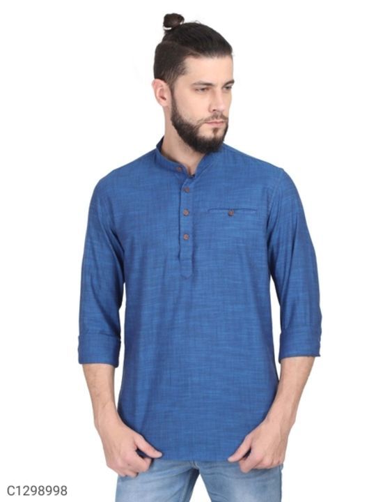Post image *Catalog Name:* Cotton Textured Short Kurtas

*Details:*
Description: It has 1 Piece of Mens Short Kurta
Material: Cotton 
Size Chest Measurements (In Inches): S-38.5, M-40, L-42, XL-44, 2XL-46
Length (in Inches): Top: S-28.5, M-29, L-29.5, XL-30, 2XL-31
Work: Textured 
Color: Blue, Grey, Green
Designs: 1

💥 *FREE Shipping* 
💥 *FREE COD* 
💥 *FREE Return &amp; 100% Refund* 
🚚 *Delivery*: Within 7 days 600