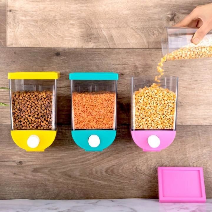 2259 Wall Mounted Cornflakes/Cereal/Pulses/Beans - 1100 ml (assorted color) (3pc) uploaded by A.I.TRADERS on 5/28/2021