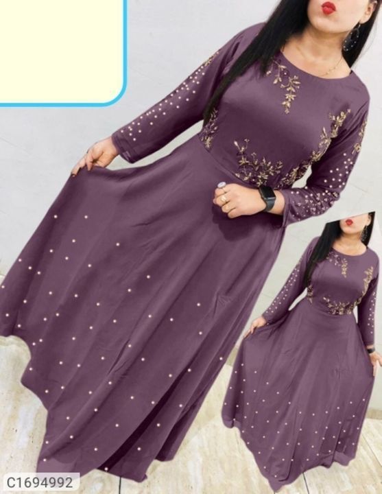 *Catalog Name:* Attractive Embroidered Georgette Floor Length Gown
 uploaded by Lovely mart on 5/29/2021