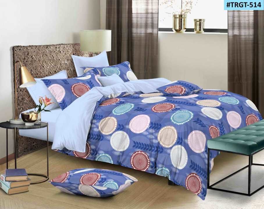 Post image *New edition*
72898 36437 
🎯Super soft poly cotton 
 Bedsheet Set🎯

Contents (1+2)
👉One double bed bedsheet
👉Two standard size pillow covers


*Material: Super Cotton polyester blend*

*Queen Size: 90*90 inches*

👉PVC packing loose
👉Weight approx 700grams

*PRICE : 250/-*