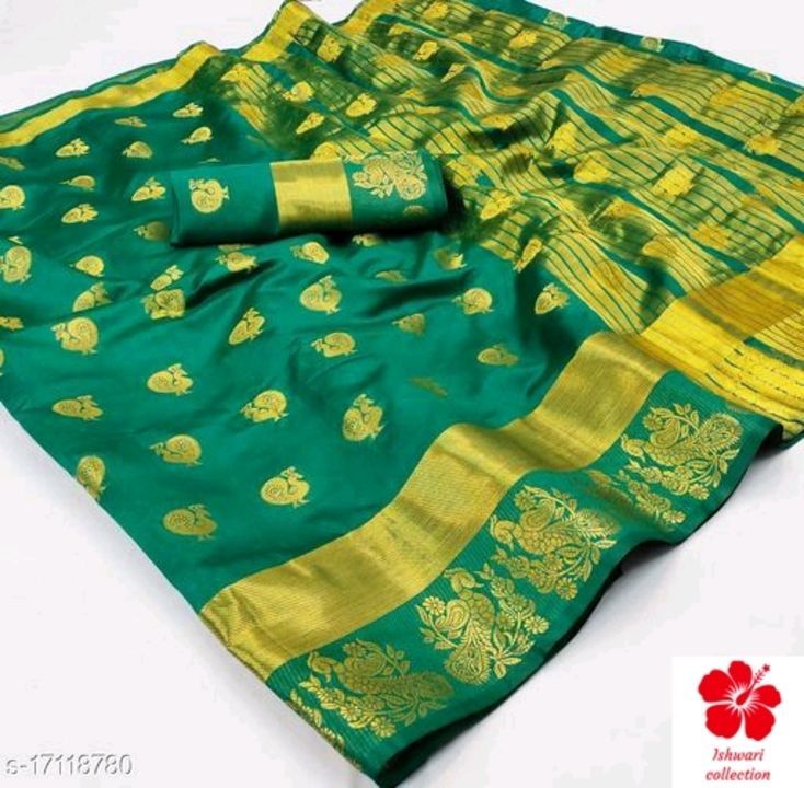 Vastra Classy Cotton Silk Saree
Saree Fabric: Cotton Silk
Blouse: Running Blouse
Blouse Fabric: Cott uploaded by Ishwari collection on 5/29/2021