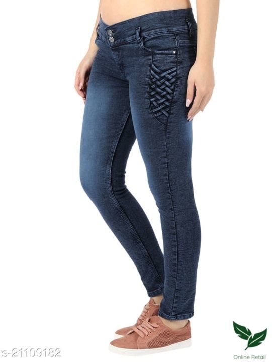 Denim woman stylish side jeans uploaded by business on 5/29/2021