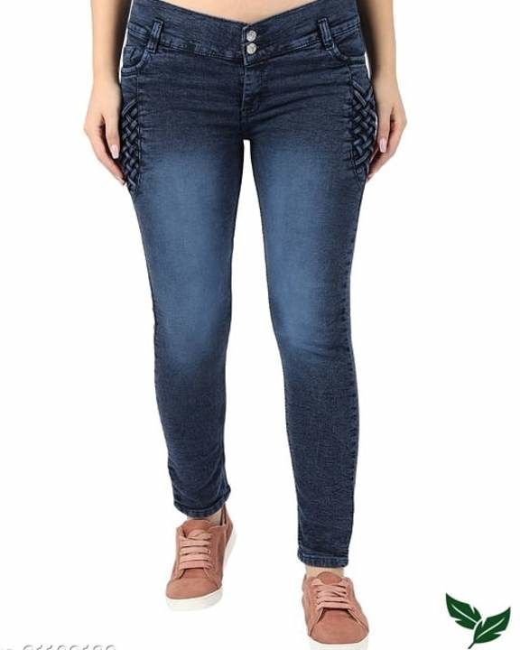 Denim woman stylish side jeans uploaded by business on 5/29/2021