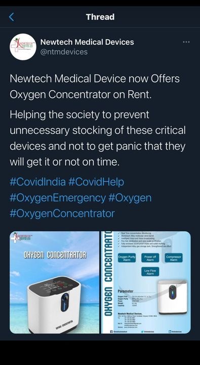 Oxygen concentrater uploaded by Newtech medical devices on 5/29/2021