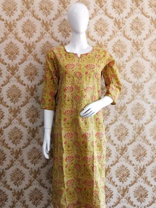 Pure cotton kurti with handwork uploaded by business on 5/29/2021