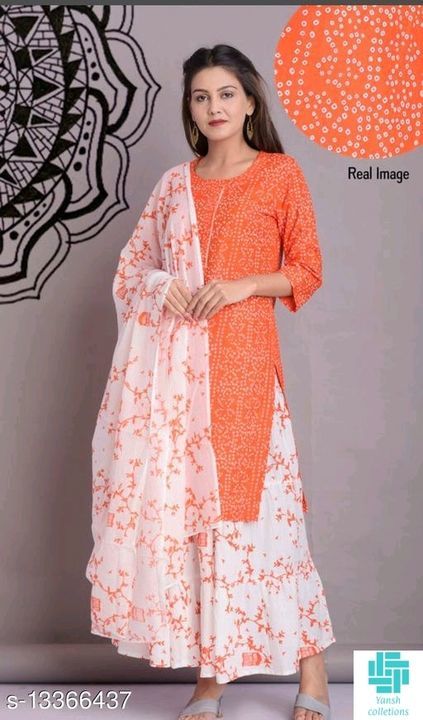 Kurti with plazo uploaded by business on 5/29/2021