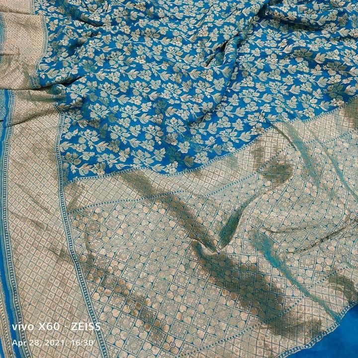 Pure khaddi ahiffon saree uploaded by Nisha fashion  on 5/29/2021