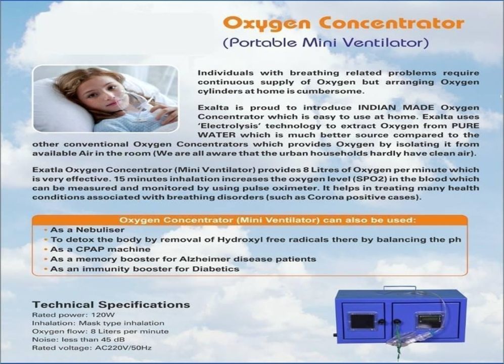 10 L Oxygen Concentrator Made in India Initiative , 2 Year Warranty  uploaded by Jackyll Internationals  on 5/30/2021