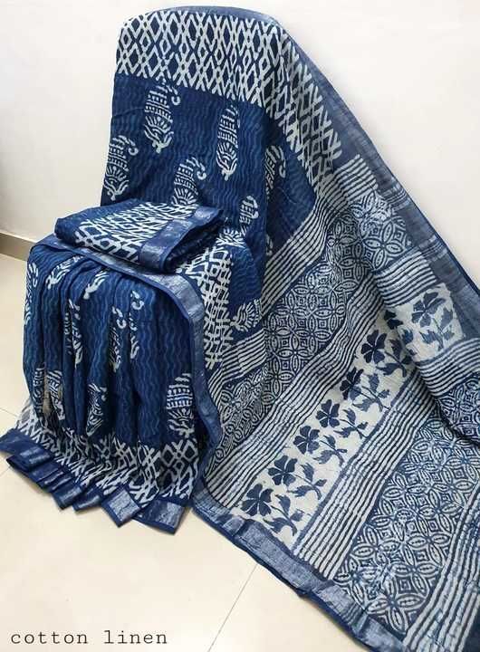 Hand Block printed cotton Mulmal saree  uploaded by business on 5/30/2021