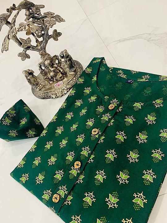 Cotton jaipuri kurti uploaded by Kyara Boutique on 8/8/2020