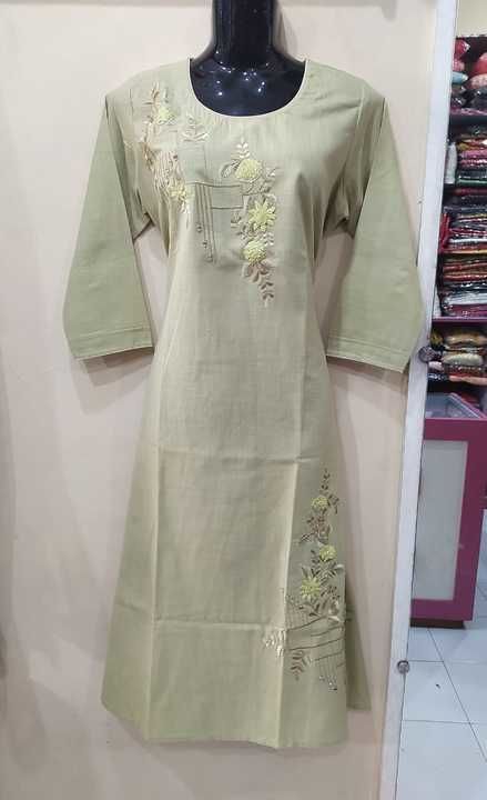 Cottan kurti embroidry uploaded by business on 5/30/2021