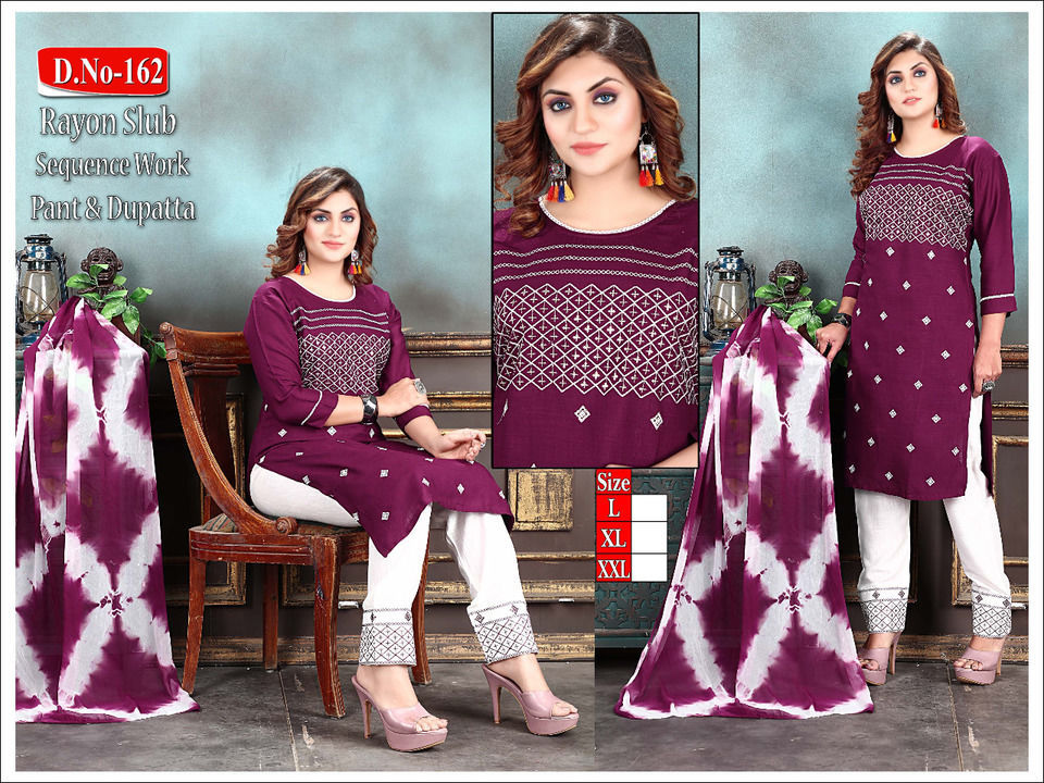 Kurti with Pent with Dupatta uploaded by business on 5/30/2021