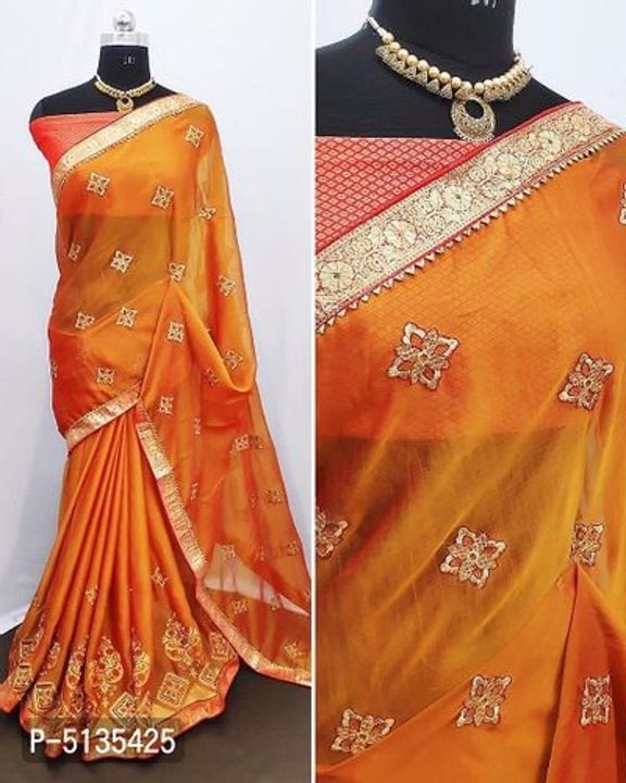 Post image Chiffon saree with blouse piece