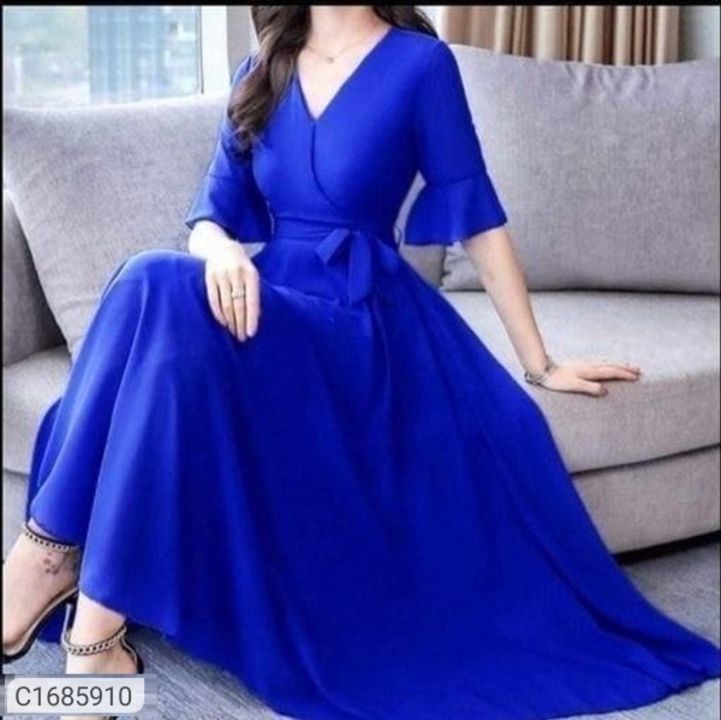 *Catalog Name:* Plus Size Women's Crepe Solid Maxi Dresses uploaded by Lovely mart on 5/30/2021