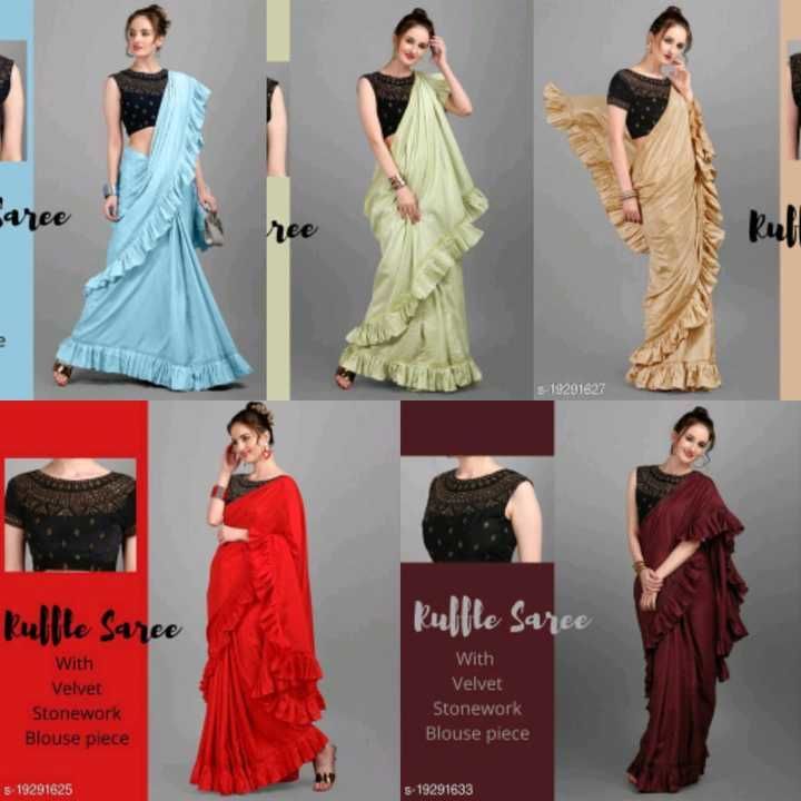 Fabulous ruffel saree🥳 uploaded by All beauty products on 5/31/2021