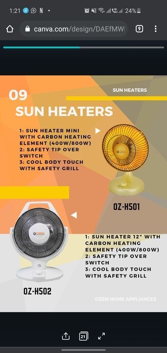 Sun heater  uploaded by Ozen Home Appliances on 5/31/2021