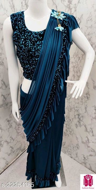 fashionable frill sarees uploaded by business on 5/31/2021