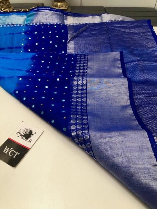 Shibori print organza sarees with foil mirror work uploaded by cheedella saipawan on 5/31/2021