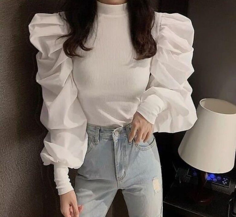 Puff sleeve tops 🤍 uploaded by business on 5/31/2021