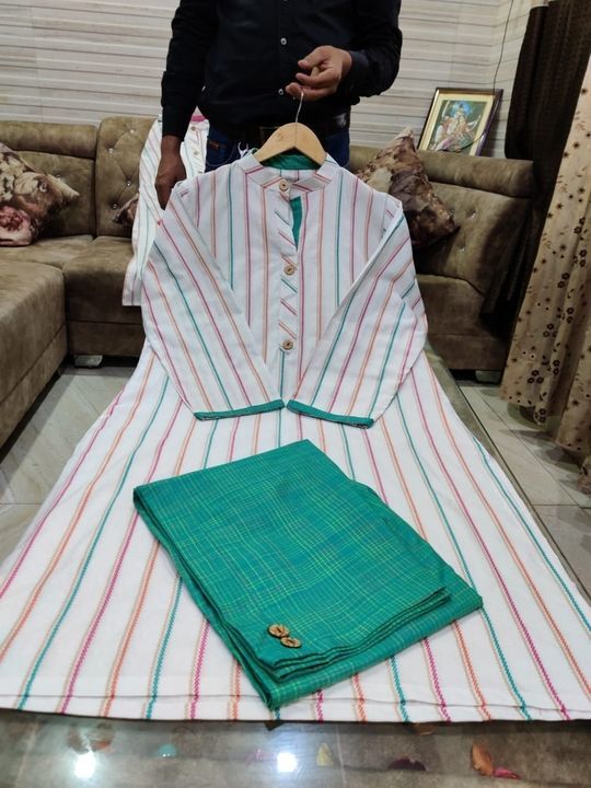 Khadi Cotton kurti with pant  uploaded by business on 5/31/2021