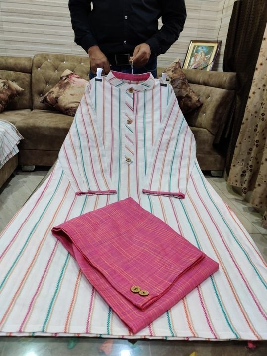 Khadi Cotton kurti with pant  uploaded by Glam Fashion_Hub  on 5/31/2021