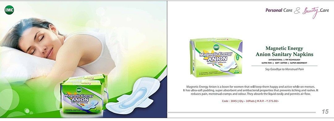 Herbal Magnetic Anion Sanitary Napkins 10pcs Pack uploaded by IMCC on 8/8/2020