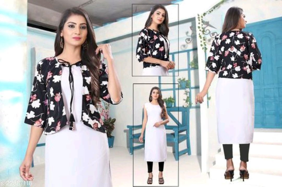 Designer kurti with koti uploaded by business on 5/31/2021