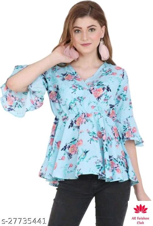 Checkout this hot & latest Tops & Tunics
Pretty Fashionista Women Tops & Tunics
Fabric: Poly Crepe uploaded by Shopping boutique on 6/1/2021