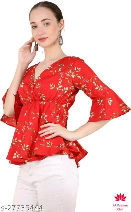 Checkout this hot & latest Tops & Tunics
Pretty Fashionista Women Tops & Tunics
Fabric: Poly Crepe uploaded by business on 6/1/2021