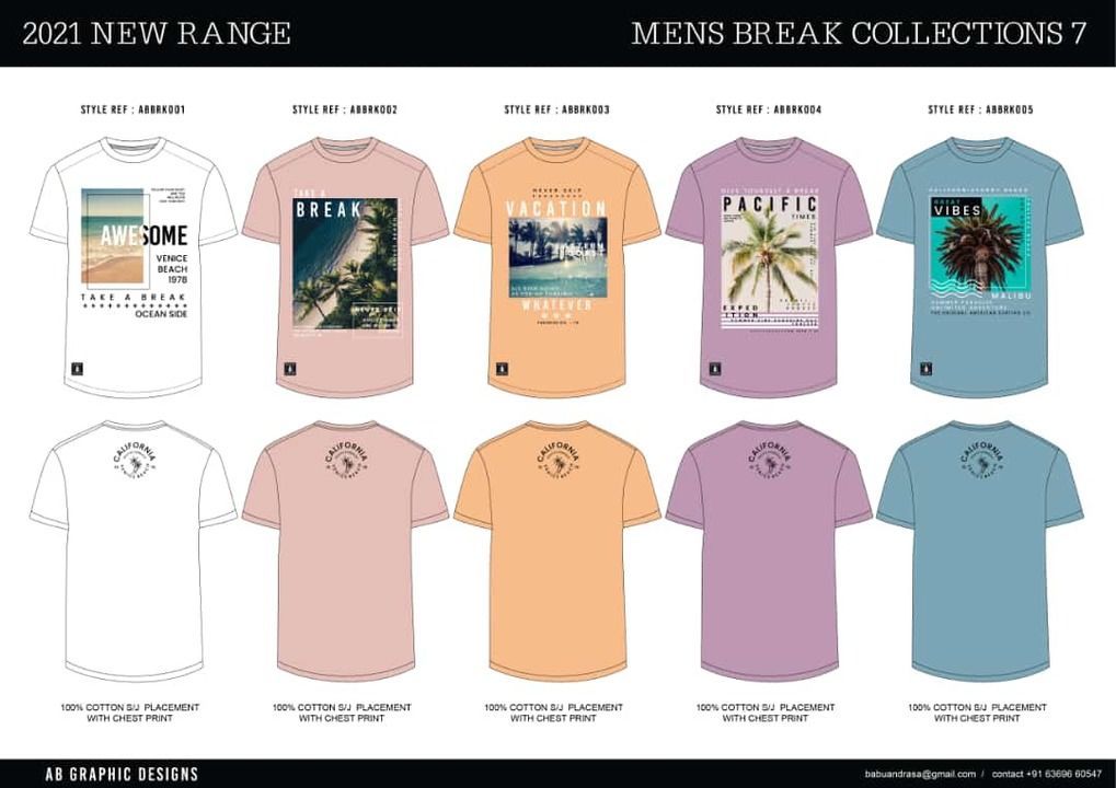 Round neck cotton t shirts uploaded by Coral Reef Cottons on 6/1/2021