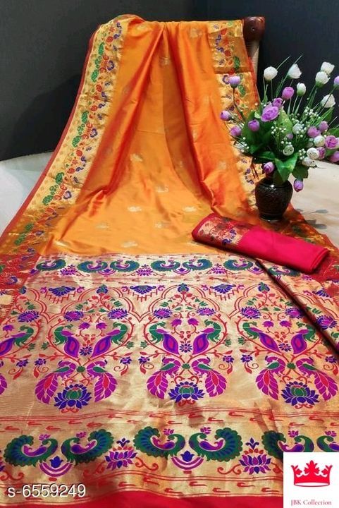 Post image Paithani Silk Woven Designs Saree 
Price 1199