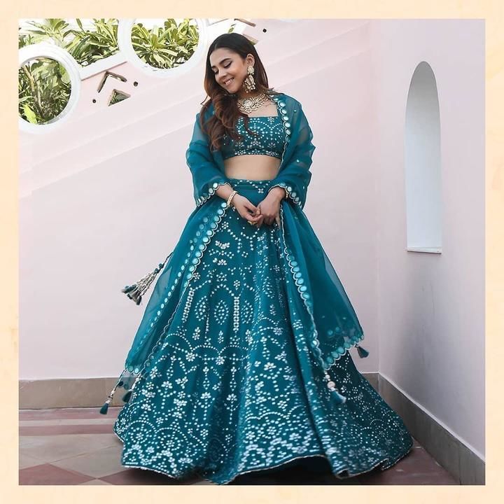 PRESENTING NEW HEVVY EMBROIERY  LAHENGA CHOLI uploaded by business on 6/1/2021