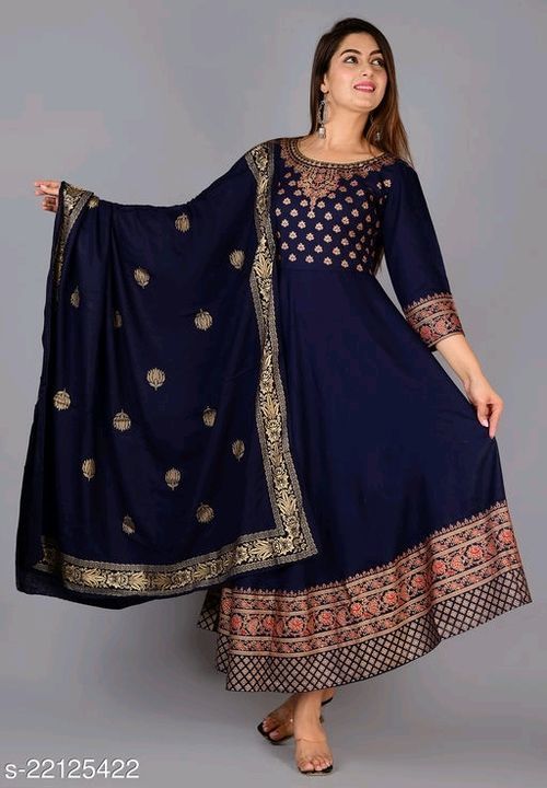 Rayon kurti with dupatta uploaded by business on 6/1/2021