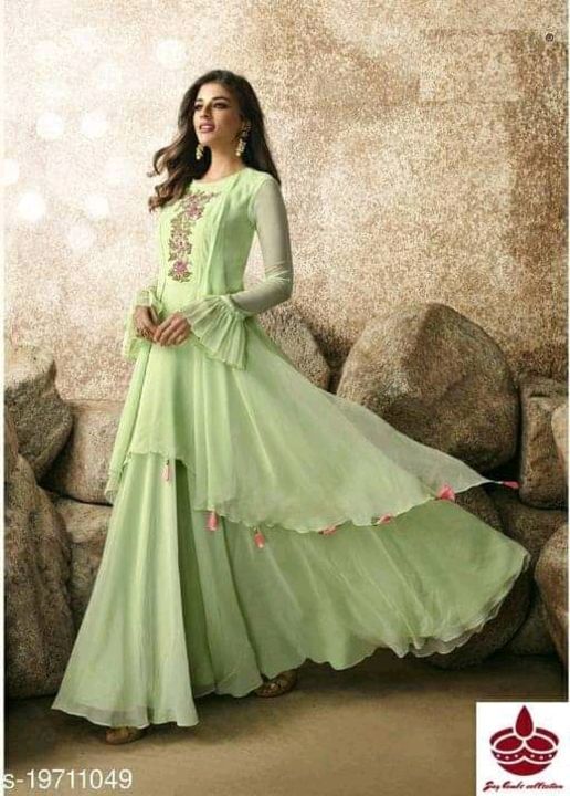 Embroidered designer long gowns at low price  uploaded by business on 6/1/2021