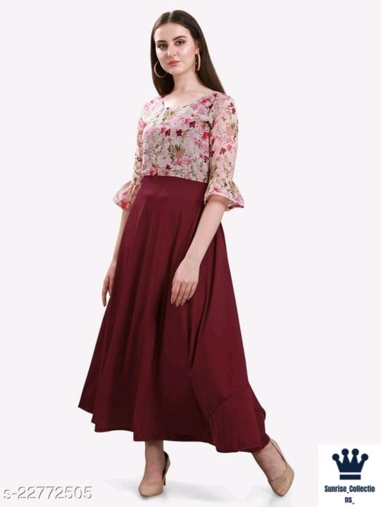 Post image Catalog Name:*Trendy Feminine Women Dresses*
Fabric: Crepe
Sleeve Length: Three-Quarter Sleeves
Pattern: Printed
Multipack: 1
Sizes:
S (Bust Size: 36 in, Length Size: 51 in) 
XL (Bust Size: 42 in, Length Size: 51 in) 
L (Bust Size: 40 in, Length Size: 51 in) 
M (Bust Size: 38 in, Length Size: 51 in) 
XXL (Bust Size: 44 in, Length Size: 51 in) 



Dispatch: 2-3 Days
Easy Returns  Policy Available In Case Of Any Issue
Easy Refund Policy Available In Case Of Any Issue
Proof of Safe Delivery! Click to know on Safety Standards of Delivery Partners-
https://forms.gle/fhrGEBNrdPTsrRxg7
https://wa.me/message/TOO5LEJNPOZUM1