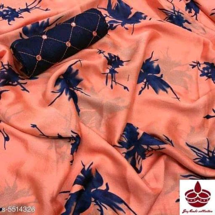 Satin silk sarees with embroidered blouse at low price  uploaded by business on 6/1/2021