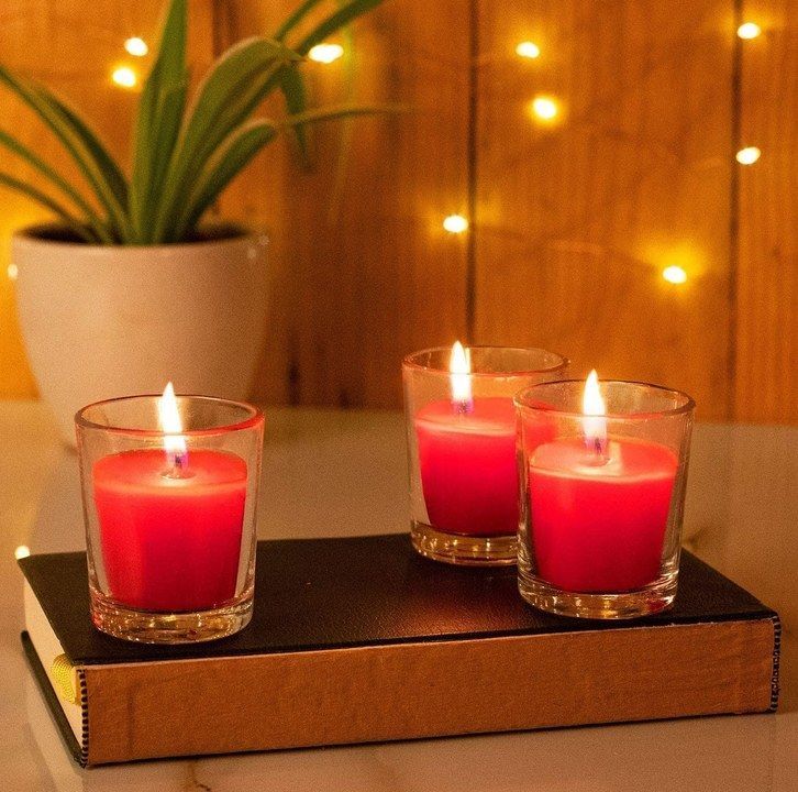 Rose fragrance glass candle🌹 pack of 3 uploaded by Flame Game on 6/1/2021