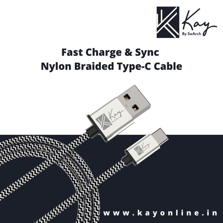 Fast Charge and sync nylon braided Type C data cable uploaded by Saarch International  on 6/1/2021