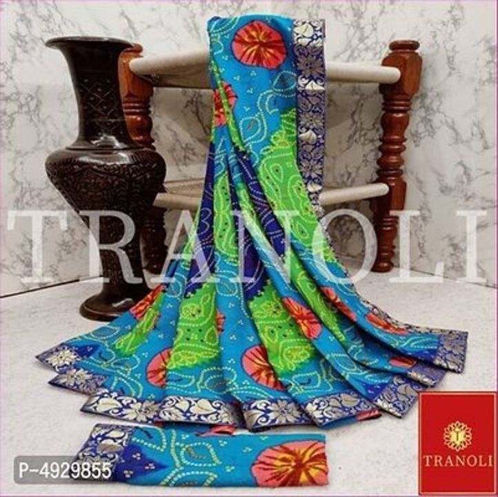 Tranoli Georgette Bandhani Printed Saree with Blouse Piece uploaded by Ayansh Fashion  on 6/2/2021