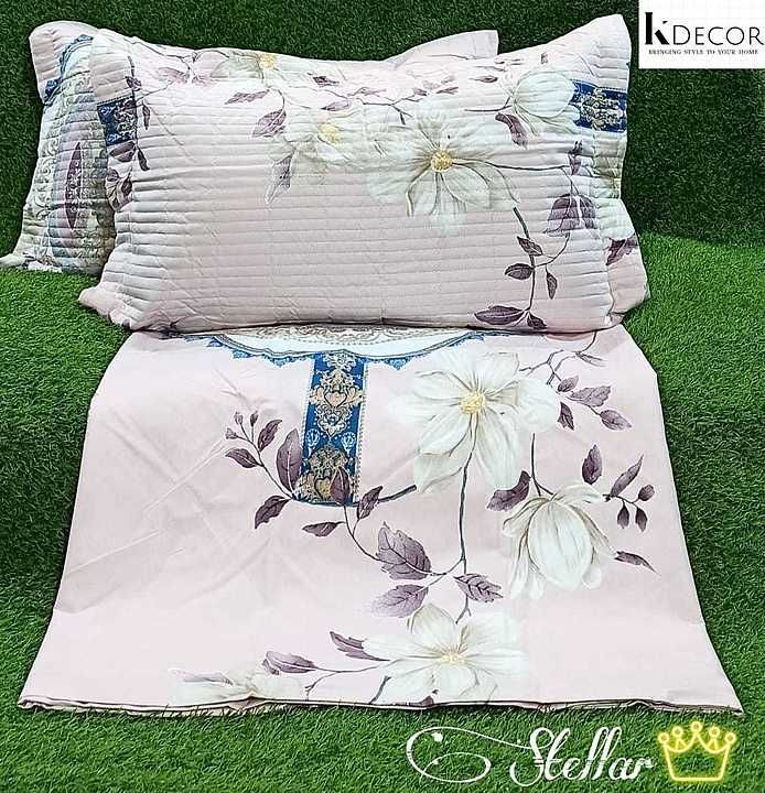 *Stellar 💫*
King Size Bedsheet with *Quilted Pillow Covers*
👉1 King Size Bedsheet 
👉2 large Size  uploaded by Sweet collection on 8/9/2020