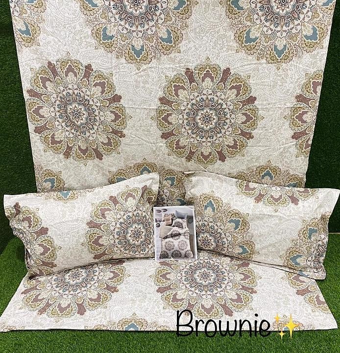 Brownie King 🎊 *Bedsheet Set* 
1 double Bedsheet 110*110 inches
2 large size pillow covers 
Fabric: uploaded by Sweet collection on 8/9/2020