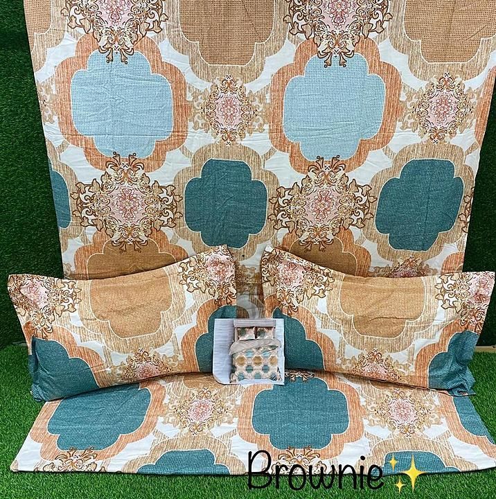 Brownie King 🎊 *Bedsheet Set* 
1 double Bedsheet 110*110 inches
2 large size pillow covers 
Fabric: uploaded by Sweet collection on 8/9/2020