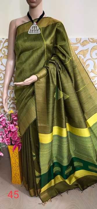Tassar dupion catwalk silk saree handloom uploaded by business on 6/2/2021