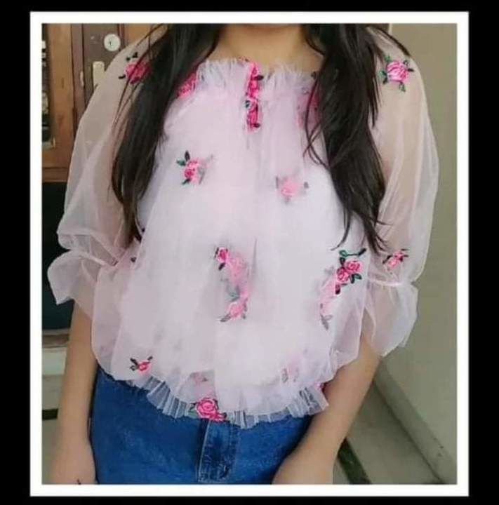 Presenting stylish net embroidery top uploaded by Vish Enterprises  on 6/2/2021