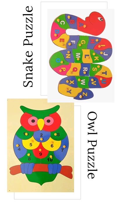 Owl and Snake Puzzle with Alphabets and Numbers uploaded by business on 6/2/2021