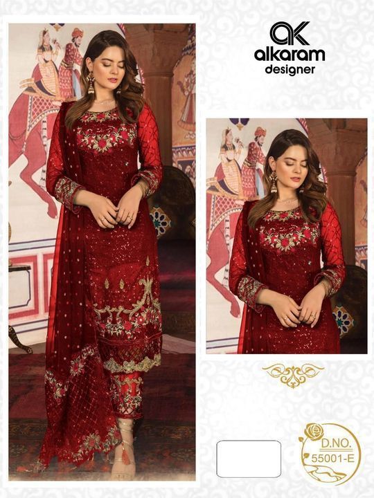 Georgette with Heavy Embroidery and Sequence work Suit uploaded by business on 6/2/2021